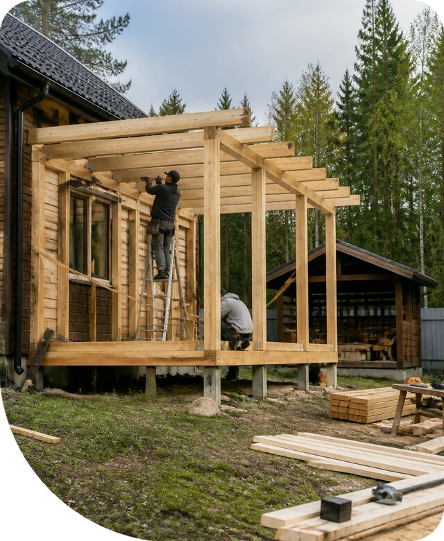 Строительство пристроек и построек на участке в Лениногорске